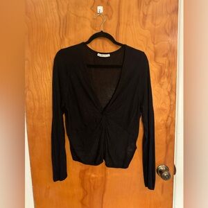 ✨Abercrombie & Fitch V-Neck Twist Front Draped Top - Size XL, EUC